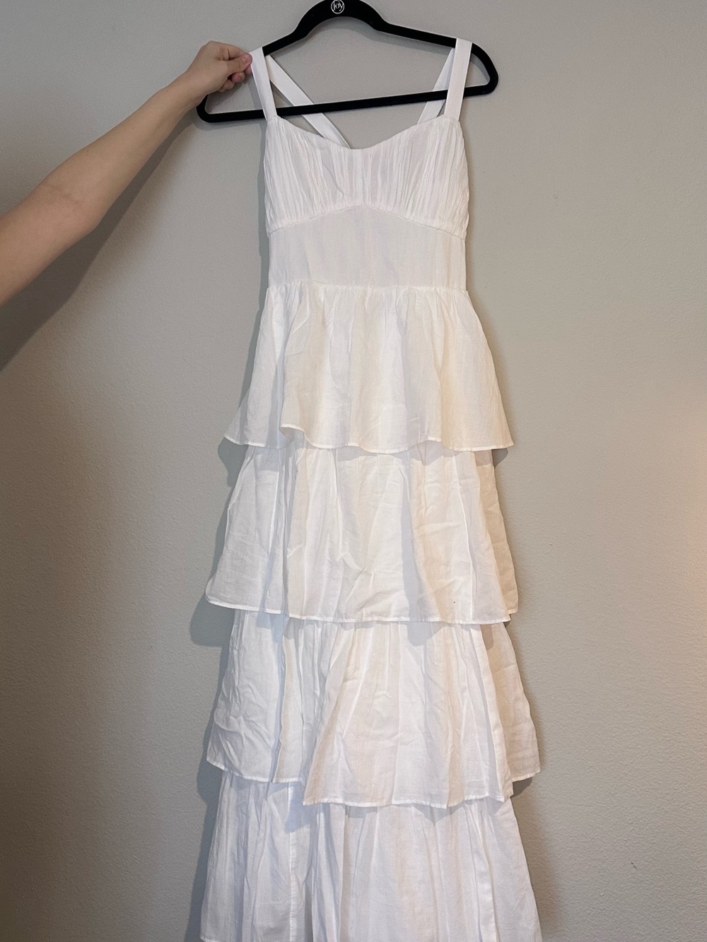 Abercrombie & Fitch White Tiered Maxi Dress